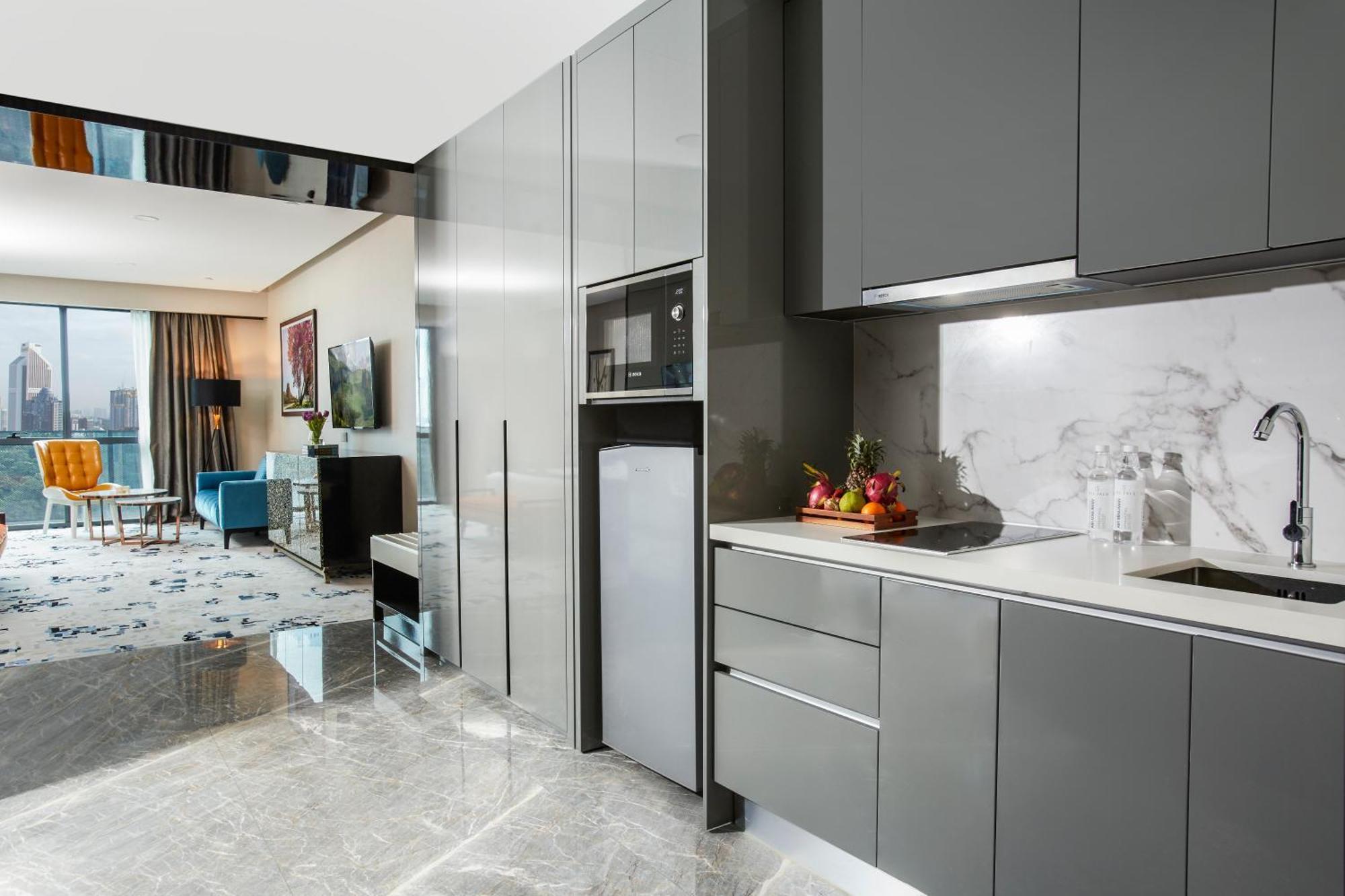 The Face Style Hotel Kuala Lumpur Bagian luar foto A 3D rendering of a kitchen